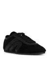 Jeffrey Campbell Aleta Womens Lace-up Faux Suede Casual And Fashion Sneakers In Black Suede Combo