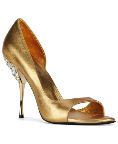 Jeffrey Campbell Women's Alluria Slingback Peep-toe Dorsay Pumps In Gold