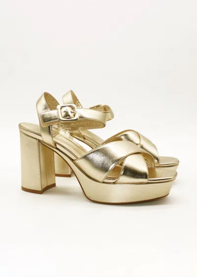 Jeffrey Campbell Women's Amma Platform Heels In Light Gold Metallic