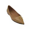 JEFFREY CAMPBELL WOMEN'S APPEALING FLAT SHOES IN NATURAL/GOLD