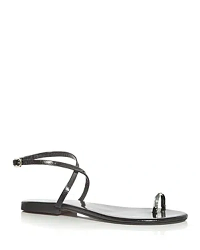 Jeffrey Campbell Women's Atlantica Toe Ring Sandals In Black Patent Silver