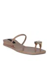Jeffrey Campbell Women's Balia Jelly Thong Flats In Nude Shiny Clear