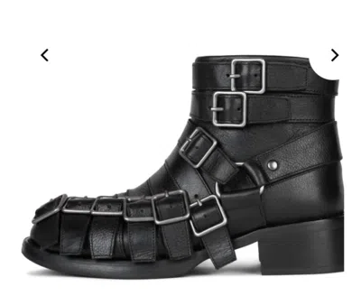 Jeffrey Campbell Women's Belted-upleather Moto Combat Boot In Black