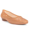 Jeffrey Campbell Women's Bestie Caged Ballet Jelly Flats In Brown