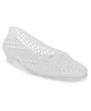 Jeffrey Campbell Women's Bestie Caged Ballet Jelly Flats In White
