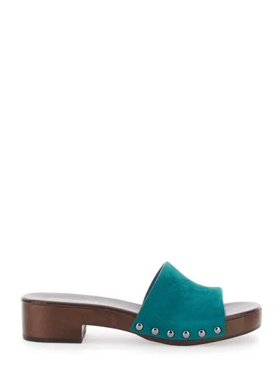 Jeffrey Campbell Women Blue Slip-on Sandals In Multi