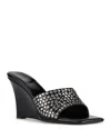 Jeffrey Campbell Women's Boy-bye Wedge Sandals In Black Silver