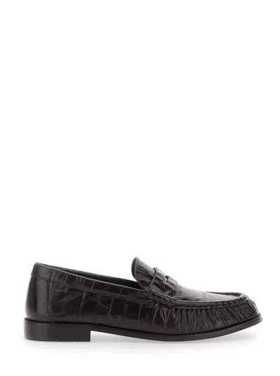 Jeffrey Campbell Women Brown Leather Loafers In Black