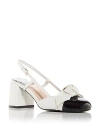 Jeffrey Campbell Women's Cap Toe Slingback Pumps In White/black Patent