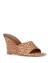 Jeffrey Campbell Women's Capital-f Calf Hair Wedge Sandals In Beige/white
