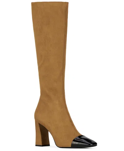 Jeffrey Campbell Women's Captain Cap-toe Over-the-knee Boots In Beige Suede,black
