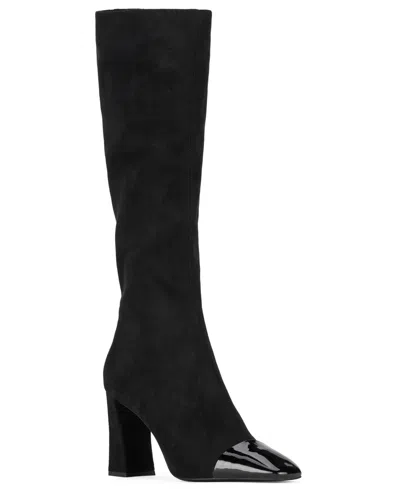 Jeffrey Campbell Women's Captain Cap-toe Over-the-knee Boots In Black,black Patent