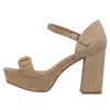 Jeffrey Campbell Women's Clever-b Platform Sandals In Natural Suede Gold In Brown
