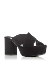 JEFFREY CAMPBELL WOMEN'S COERCE HIGH BLOCK HEEL PLATFORM SLIDE SANDALS