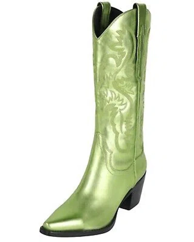 Pre-owned Jeffrey Campbell Women's Dagget Metallic Western Boot - Snip Toe - Dagget-gr In Green
