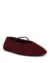 Jeffrey Campbell Dancerina Mary Jane Ballet Flat In Wine Suede