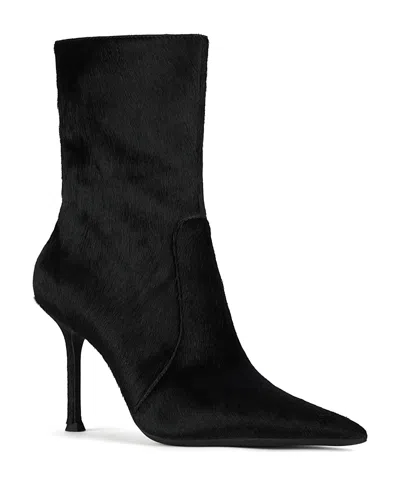 Jeffrey Campbell Women's Daring Pointed Toe Calf Hair High Heel Ankle Boots In Black