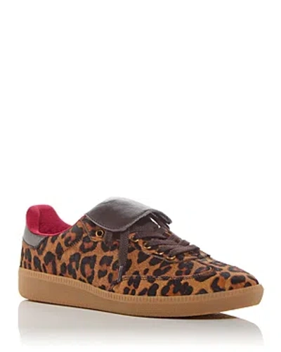 Jeffrey Campbell Women's Dillian Calf Hair Low Top Sneakers In Brown/black Cheetah