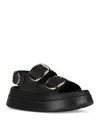 Jeffrey Campbell Blithe Platform Sandal In Black/gold
