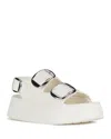 Jeffrey Campbell Blithe Platform Sandal In Cream Silver