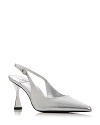 Jeffrey Campbell Women's Estella Slingback Pointed Toe Pumps In Silver