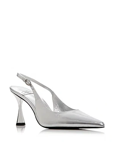 Jeffrey Campbell Women's Estella Slingback Pointed Toe Pumps In Silver