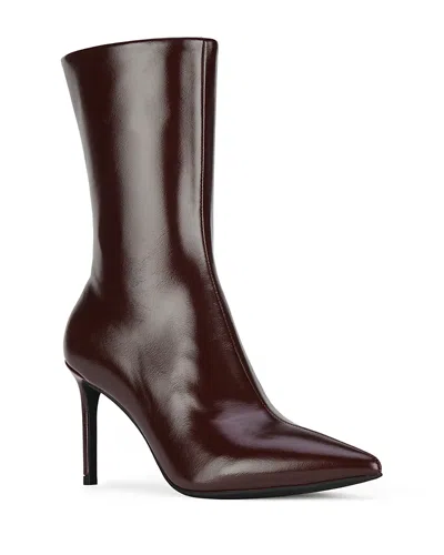 Jeffrey Campbell Women's Everynite Mid Calf Stiletto Boots In Burgundy