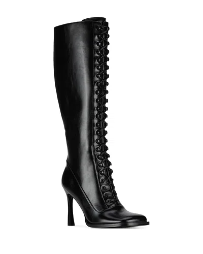Jeffrey Campbell Women's Fanning Leather Knee High Boots In Black