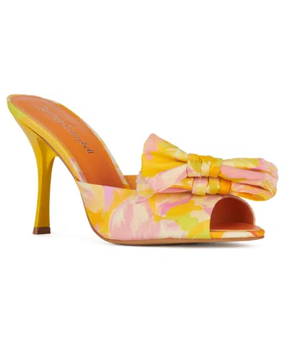 Jeffrey Campbell Women's First Kiss Bow Slip-on Dress Sandals In Yellow