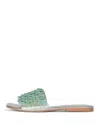 Jeffrey Campbell Fishy Slide Sandal In Blue Silver Combo