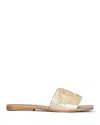 Jeffrey Campbell Fishy Slide Sandal In Cream Gold Combo