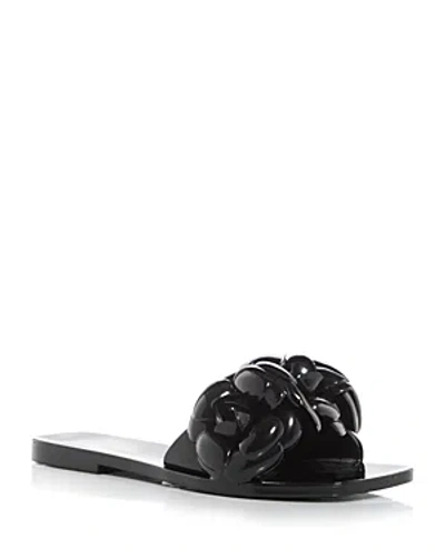Jeffrey Campbell Floralee Slide Sandal In Black Shiny