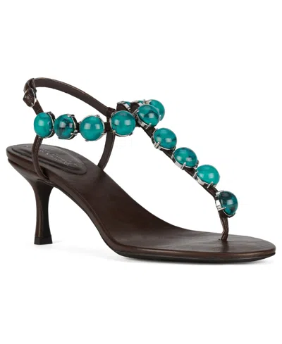 Jeffrey Campbell Women's Gemstone Embellished Thong Dress Sandals In Green