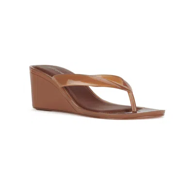 Jeffrey Campbell Women's Gigabyte Jelly Thong Wedge Sandals In Brown