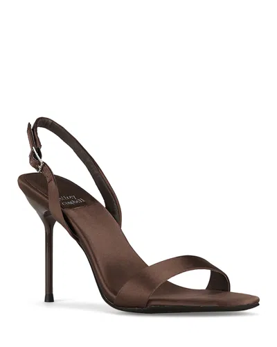 Jeffrey Campbell Women's Go Getter Slingback Sandals In Brown Satin