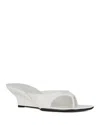 Jeffrey Campbell Honey-bun Sculpted Demi-wedge Sandals In White Patent