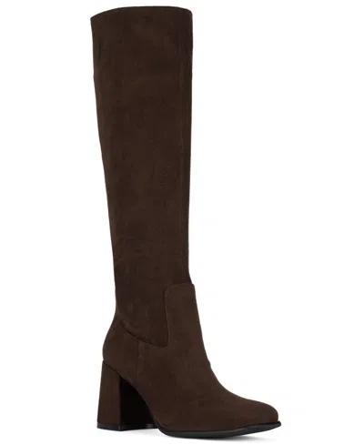 Jeffrey Campbell Women's Hotlava Knee-high Block-heel Boots In Brown
