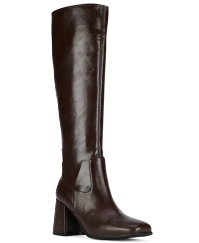 Jeffrey Campbell Women's Hotlava Knee-high Block-heel Boots In Brown