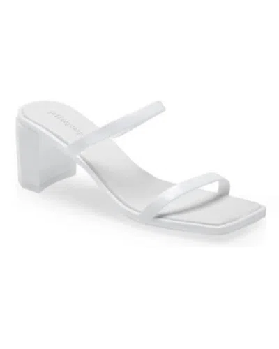 Jeffrey Campbell Women's Jamm Jelly High Heel Slide Sandals In White Shiny
