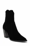 Jeffrey Campbell Women's Jolena Suede Leather Western Ankle Bootie In Black In Black