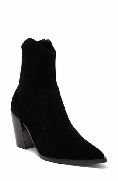Jeffrey Campbell Women's Jolena Suede Leather Western Ankle Bootie In Black