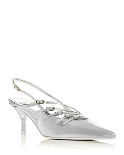 Jeffrey Campbell Women's Lash Slingback Pumps In Silver