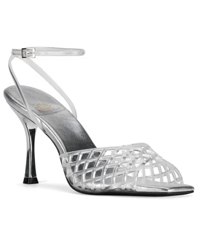 Jeffrey Campbell Women's Lattix Caged Jelly Mid-heel Dress Sandals In Gray