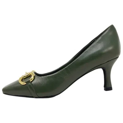 Jeffrey Campbell Women's Linnae Pump In Dark Green Gold In Multi