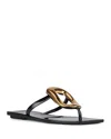 Jeffrey Campbell Linques Flip Flop In Black Shiny Gold