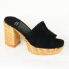Jeffrey Campbell Women Magda Wicker Platform Heel In Black