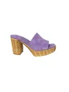 Jeffrey Campbell Women's Magda Wicker Suede Shoes In Lilac Suede