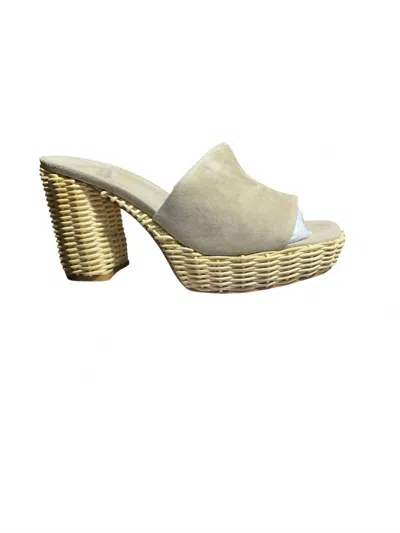 Jeffrey Campbell Women's Magda Wicker Suede Shoes In Taupe