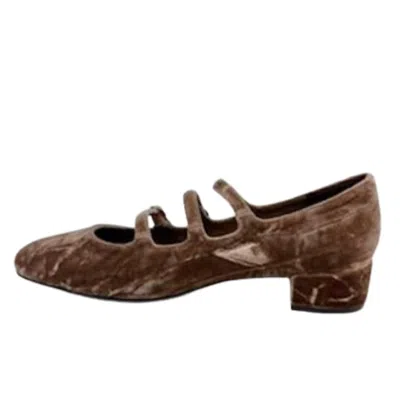 Jeffrey Campbell Women's Marcie Mary-jane Pump In Brown Crushed Velvet