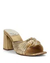 Jeffrey Campbell Melonger Block Heel Sandal In Gold Combo